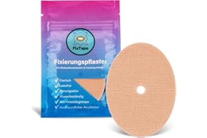 FixTape cinta transpirable para sensor Freestyle Libre 1 & 2 I Parche autoadhesivo cómodo para sensor de glucosa I Amigable con la piel e impermeable en diseños modernos I 7 piezas (Beige)