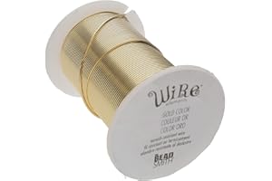 The Beadsmith Wire Elements lackierter Kupferdraht für Schmuckherstellung, 20 Gauge, anlaufgeschützt, 13,72 m Spule (Gold)