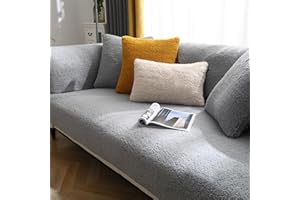 SHANNA Grueso Serpa Funda Sofa Chaise Long 1 2 3 4 Plazas Protector Cubre Sofa, Nuevas Antideslizantes Universales Sólida Fundas de Sofa Cheslong Brazo Lzquierdo para Hogar (Gris, 70 * 70cm)