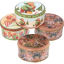 Lot De 3 Boîtes à Biscuits Métal Étoiles - Rangement Noël Brandsseller