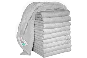 MAKIAN Pack de 10 Uds. Muselinas Bebe Algodon 80x80, Paños Bebe Doble Capa, Gasas Bebe Algodon sin Sustancias Nocivas, Certificado Öko- Tex, Gris
