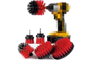 HUAWELL Lot de 6 brosses rigides pour perceuse / brosse rotative / nettoyage pour maison, cuisine, toilettes, intérieur et extérieur, statues de jardin, pierre