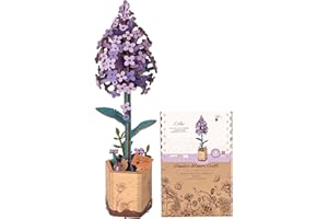 Robotime Flor Puzzles 3D Madera, Maquetas para Construir Adultos, Maqueta Madera, Regalos para Mujeres en el Día de San Valentín & Cumpleaños (Lila)