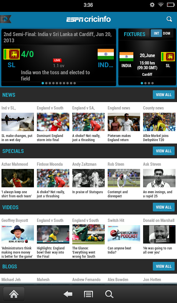 The Official ESPNcricinfo App Amazon.co.uk Appstore for Android