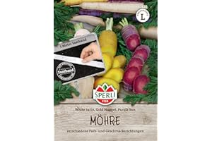 Sperli Möhrensamen White Satin, Gold Nugget, Purple Sun Saatband 81820 -Gemüsesamen für Möhren mit verschiedenen Farb- und Geschmacksrichtungen - Gemüsepflanzen