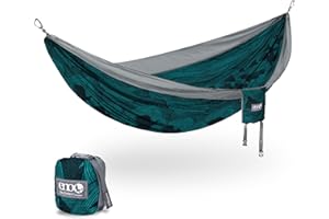 Eno Eagles Nest Outfitters DoubleNest Print Lightweight Camping Hammock, 1 to 2 Person, Mountains to Sea/Grey,One Size,DNP340