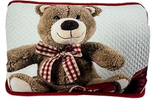 VITBEL Borsa Acqua Calda Elettrica 500W con Morbida Fodera in Peluche, Temperatura Massima 75°C, Ideale come Scaldamani e Scaldapiedi, per Alleviare Dolori Muscolari, Dorsali e Mestruali (ORSO3)