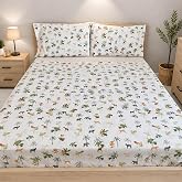 FOCARIS Home Bed Sheets 160 x 200 cm Set 4 Pieces Microfibre Printed | Set of sheets 160 x 200 cm top + bottom sheet 30 cm th