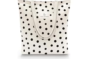 Emma Jonasson Tote Bag Femme - Sac Tissu avec Fermeture éclair et Poche intérieure - Sac en Toile Femme - Aestetic Coton Bag - Canvas Sac Tote Bag - sac de course - sac cabas
