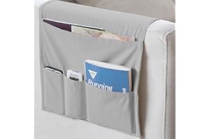KICPUK Sofa Kleine Aufbewahrungstasche,Magazin Fernbedienung Bücher Zeitschriften Platzsparend Doppelseitige Canvas Sessel Hängende Organizer mit mehreren Fächern für Sofa,Stuhl Sessel Tasche(Grau