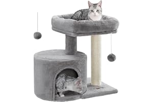 Feandrea Cat Tree, Cat Tower with Sisal Post, Cat Condo, Light Grey PCT50WV1
