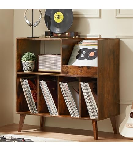 HYCFYJR Stand voor platenspeler, draaitafelstandaard met nu speelstandaard, 3-laags bijzettafel platenspelertafel met luidsprekeropslag en vinylplatenopslag voor woonkamer, goudwit