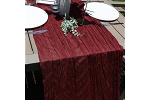 KAMEUN Cheesecloth Table Runner (90x400cm) for Wedding, Birthday, Baby Shower Decorations, Gauze Fabric Boho Decor for Farmhouse, Dining, Outdoor