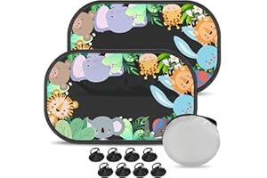 Oziral Car Sun Shade 2 Pack Car Window Shades for Baby UV Rays/Sunlight Protection Self-adhesive Sunshades Side Window Windscreen for Kids (51 * 31cm Cartoon Pattern)