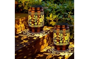 Lanterne Solaire Exterieur, KagoLing lot de 2 Lampe Solaire Exterieur Jardin Étanchesr, Lampe LED à Motif de Colibri en Métal, Idéal pour Décoration Jardinr, Balconr, Fêtes et Cadeaux