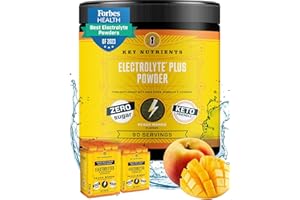 Key Nutrients Electrolytes Powder - Tropical Peach Mango Drink Mix 90 Servings - Sugar Free, Gluten Free, Zero Calories - Keto: Magnesium