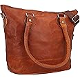 Gusti borse da donna in pelle - sacca di pelle Therese con borsa a tracolla con cerniera Shopper grande vera pelle marrone vi