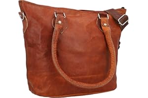 Gusti Skórzana torebka Therese - torebka skórzana damska - torba na ramię ze skóry vintage z zamkiem błyskawicznym - damska torebka skórzana damska z prawdziwej skóry, brązowy