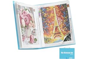 ARTDOT A3 Diamond Painting Mappe mit Griff, Diamond Painting Zubehör für Aufbewahrung Diamant Painting Erwachsene Bilder, mit 30 Klarsichthüllen fasst 60 Blatt