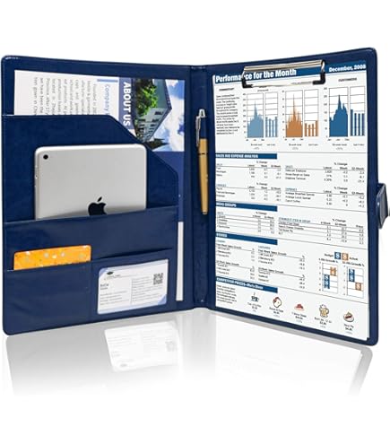 Porte-Documents A4 Cuir PU Doafoce - Fermeture Magnétique - Pince Intégrée - Organiseur Bureau