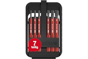 Wiha Bitset slimBit electric für Elektriker I Sechskant 7 teilig mit Bit-Box I VDE geprüfter Bit Satz für Profis (43156)