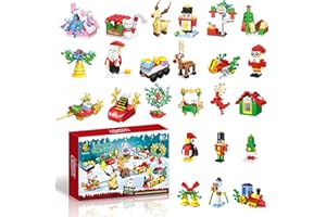 YAYAFUNFUN Advent Calendar 2025, 24 Days Christmas Countdown Calendar Building Blocks,Christmas Building Blocks Set with 24 Builds for Kids Xmas Stocking Stuffers Party Favors