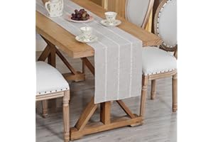 NEWISHER Rustic Embroidery Table Runner Brown 13x36 Inch Short Rectangle Washable Table Runners Tabletop Decoration for Kitchen Dining Party Holiday Buffet