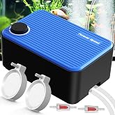 Forever Speed Aquarium Air Pump Ultra Quiet<40 dB, 5.5W Adjustable Aquarium Oxygenator with Accessories up to 400L, Aquarium