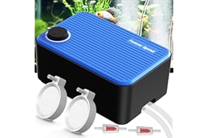 Forever Speed Ultra cicha pompa powietrza do akwarium, regulowana pompa tlenowa do akwarium z podwójnymi otworami wentylacyjnymi, więcej dopływu tlenu, pompa powietrza do akwariów z akcesoriami