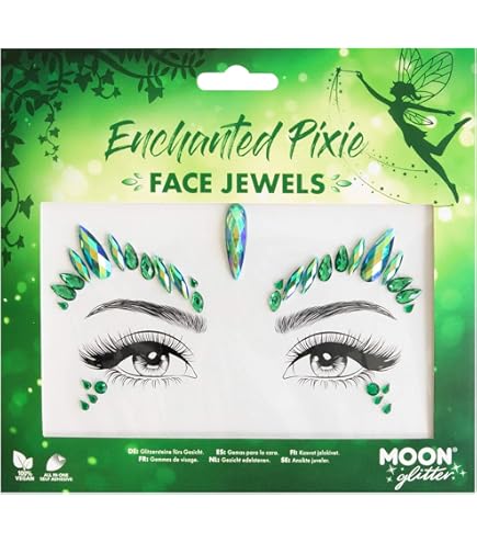 Moon Glow Gioielli Per Il Viso Al Neon UV Di Festival Face Body Gems, Adesivi Glitter Per Il Trucco Degli Occhi In Cristallo, Gioielli Per Tatuaggi Temporanei, Giallo, Medio - Foto 7