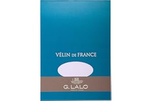 G. LALO Lalo 11700L - Un bloc de 50 feuilles unies 14,8x21 cm 100g, Vélin de France, Blanc