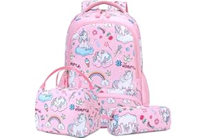 MEISOHUA Unicorno Zaino Scuola Elementare Impermeabile Zaini Bambino Sacchetti di Scuola Per Ragazze leggero campeggio borse casual Daypacks per adolescenti studenti 3 pezzi