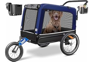KESSER® Remorque de vélo, Remorque de vélo pour Chien, Chien Buggy. XXL remorque Volume d’Environ 240 litres, avec suspensions, imperméab, capacité de Charge 40 kg, INCL. Porte-téléphone Portable