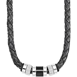s.Oliver Ketting met hanger, roestvrij staal, heren, met agaat, 55 5 cm, zilver, wordt geleverd in sieradencadeaudoos, 55 5 cm, Roestvrij staal, Agaat s.Oliver Ketting met hanger, roestvrij staal, heren, met agaat, 55 5 cm, zilver, wordt geleverd in sieradencadeaudoos, 55 5 cm, Roestvrij staal, Agaat