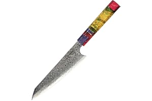 hajegato Coltelli da Cucina Damasco Unico Nel Suo Genere Manico Professionale Coltello Giapponese (Petty 6")