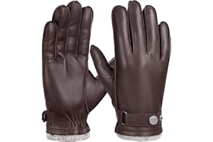 GSG SINCE 1998 - Gants Cuir Homme Hiver d’Agneau Premium, Tactiles et Doublés Laine, Chauds et Élégants pour Conduite M1086