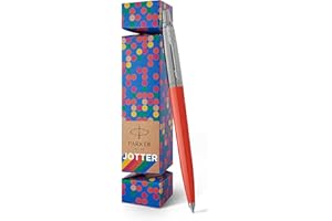 Parker Jotter Originals confezione regalo natalizia | Penna a sfera ricaricabile da regalare a Natale | Red Vermilion | Confezione riciclabile al 100% senza plastica | Punta media | Inchiostro blu
