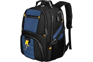 MATEIN Duży plecak na laptopa dla mężczyzn, 17 cali, wodoszczelny, torba na laptopa, podróżna, z przyłączem ładowania USB, plecak na notebooka, 50 l, plecak szkolny, dla nastolatków, chłopców, ochrona