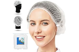 Drive Pro Disposable Hair Nets Pack 100 Elastic Cooking Mob Caps, Hairnets Kitchen Wear Salon Beauty Supplies Nurse hat, Dust-free Covers Headwear For Catering Mop Head Surgical Cap (White)