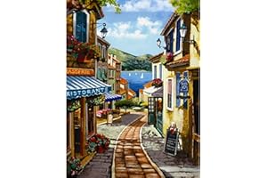 Viart Landscape Paint by Numbers for Adults-Town Painting by Numbers for Adults,Paint by Number Kits for Home Wall Decor 12x16inch
