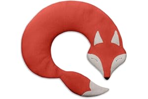 LESCHI Worek pszeniczny, nadaje się do kuchenki mikrofalowej, 100% bawełna organiczna i organiczna pszenica, czerwony lis, poduszka do kuchenki mikrofalowej, bezzapachowa, poduszka o przytulnym