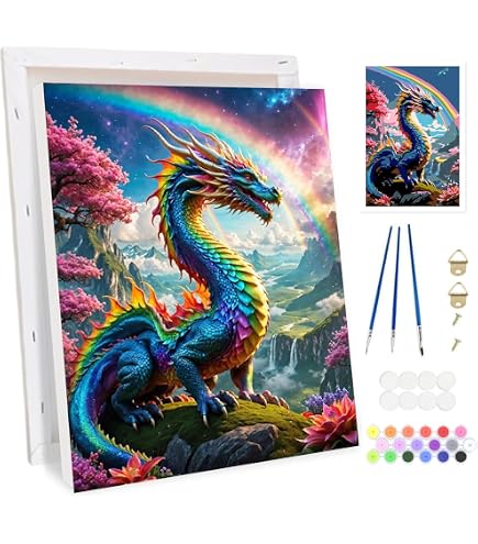 RICUVED NICE Pittura Con I Numeri | Paesaggio 20x30 Cm Con Cornice | Kit Completo Per Adulti E Bambini | Regalo Creativo