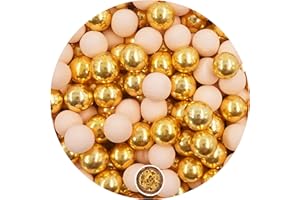 EinsSein Crispy czekoladowe perły 0,7 kg, mieszanka morelowo-złota, błyszczące, ok. 1,8 cm, duże czekoladowe kule na wesele, chrzest, komunię, drażetki czekoladowe, migdały weselne, Candy Bar, Nikah