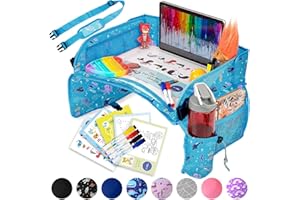 PILLANI Kids Travel Tray - Car Seat Tray for Kids Travel, Road Trip Essentials - Black