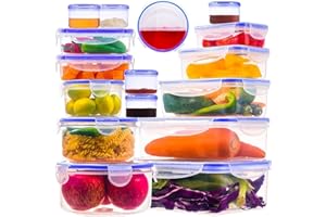 RockBerry 32 Pcs Large Food storage containers-2500ML to Box Stackable Kitchen storage bowls sets-BPA Free Leak proof Plastic food Storage Containers with lids airtight-Microwave freezer safe