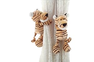 ED-Lumos 2 Alzapaños de Cortina Abrazaderas Cortinas Infantiles Hebillas Cuerda de Cortina Corbata Cortinas Correas de Cortinas Dormitotio niños Tigre