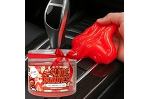 Slime Buddies Cleaning Putty Gel | Car Cleaning Gel for Air Vents & Interiors, Computer, Macbook & Laptop Keyboard Cleaner | Clean Hard to Reach Spaces | Surface Dust Cleaner | Strawberry Scent