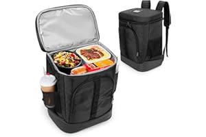 Trunab Mochila Termica Porta Alimentos Negro Bolsa Isotermica Porta Alimentos para Comida,Picnic, Bolsa Impermeable para Entrega de Alimentos para Playa, Picnic, Camping, Doordash, Deliveroo
