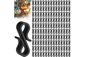 saerryor Gutter Hooks for Outdoor Lights,150 Pcs Mini Plastic S Gutter Clips for Hanging Outside String Lights,Icicle Fairy Lights,Christmas Tree Decorations,Black