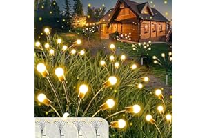 ZEYXINH Solarlampen für Außen 4 Stücke, Solar Glühwürmchen mit 8 LED Lichter, Solarlampen Garten IP65 wasserdicht, Solarleuchten für außen, Solar Gartenleuchten, Gartendeko für draußen, warmweiß